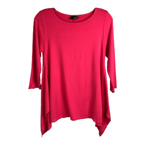 Lisa Bayne Top Womens XS Blouse Y2K Whimsygoth Boatneck 3/4 Sleeve Tunic Preppy - Picture 1 of 6